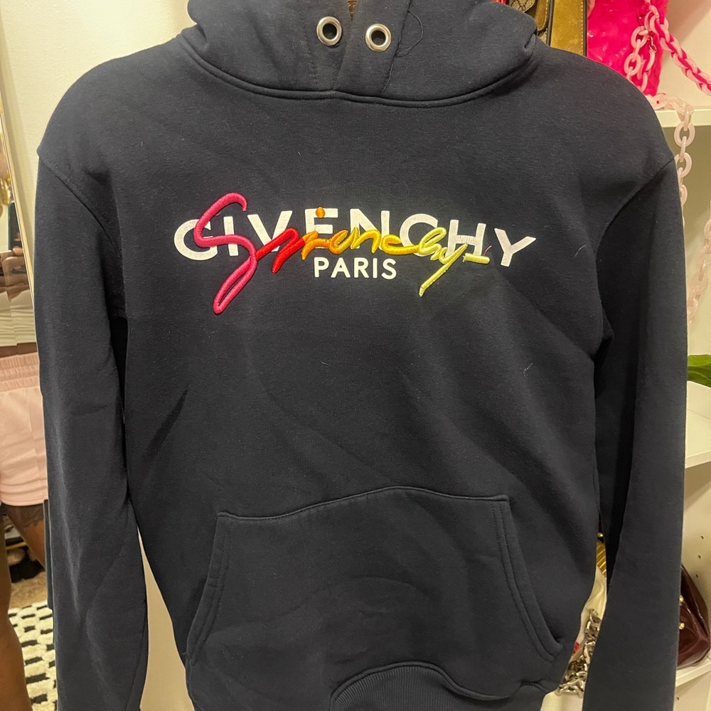 Givenchy Navy Hoodie with Vibrant Logo
